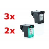 Compatible HP No 338 & No 343 ink saving set (BK,Color) 5 pieces